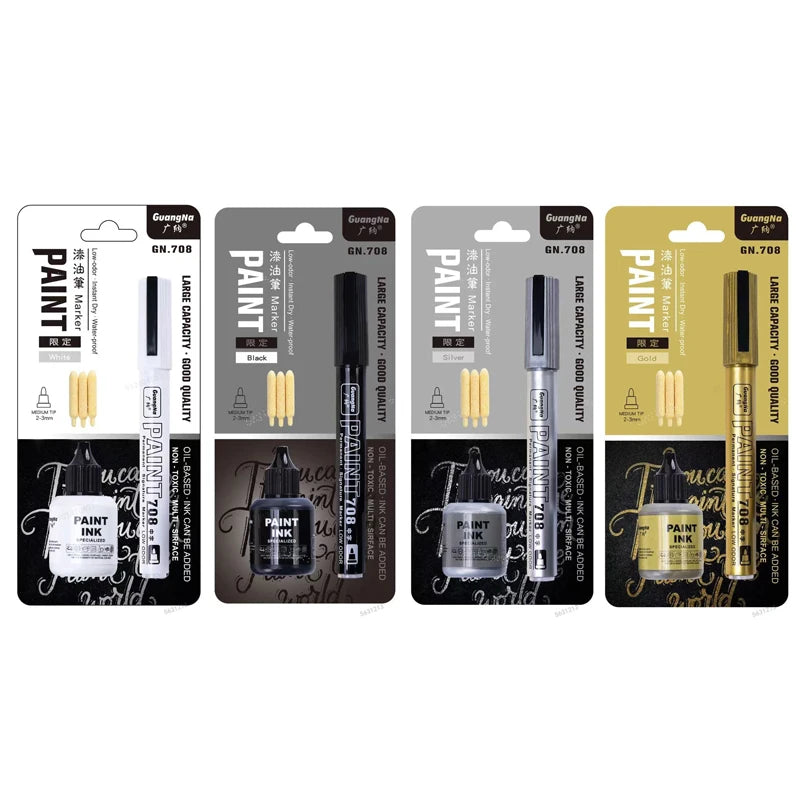 GN Metallic Paint Marker Pens — Permanent Oil-Based Art Set for DIY Crafts