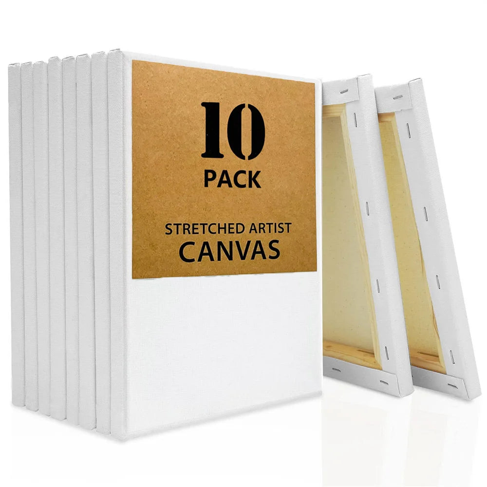 Stretched Cotton Canvas Set — Primed Wooden Frames for Oil and Acrylic Painting
