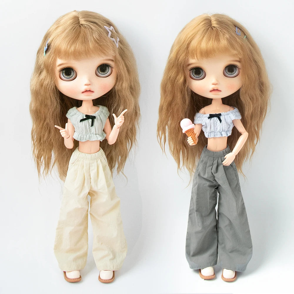 XiDonDon Off-Shoulder Top and Wide-Leg Pants Set — Trendy Doll Outfit