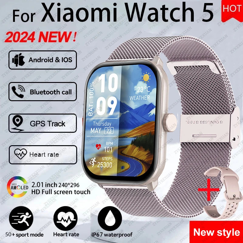 BOXUXING Smart Watch 5 — HD AMOLED Display & Bluetooth Calling