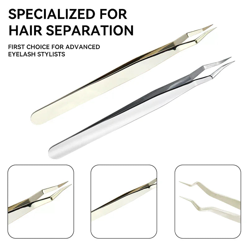 JCSYFAC Lash Extension Tweezers — High Precision Stainless Steel Beauty Tool