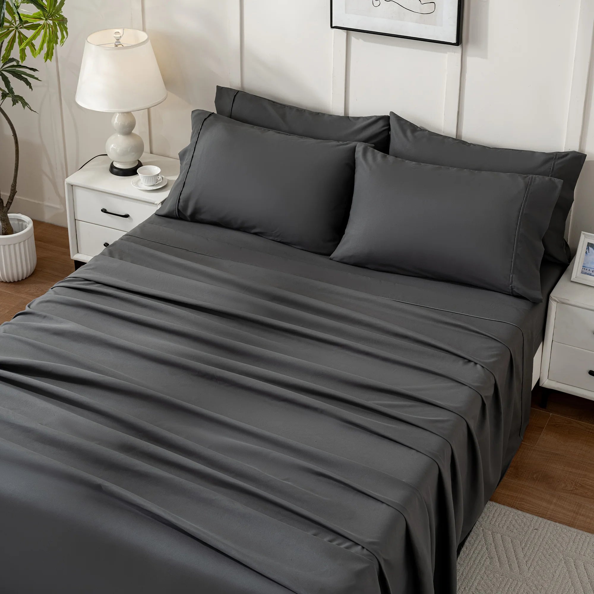 Luxury Cooling Bamboo Bed Sheet Set — Soft Breathable Bedding, Deep Pockets