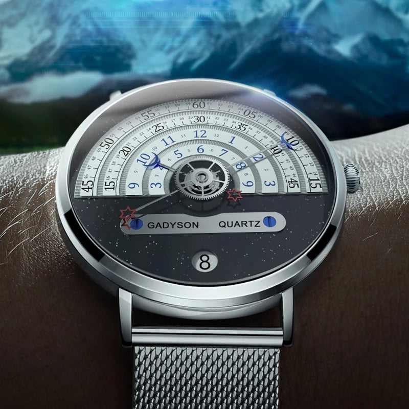 Men's Business Quartz Watch — Fashionable Stainless Steel Wristwatch with Auto Date