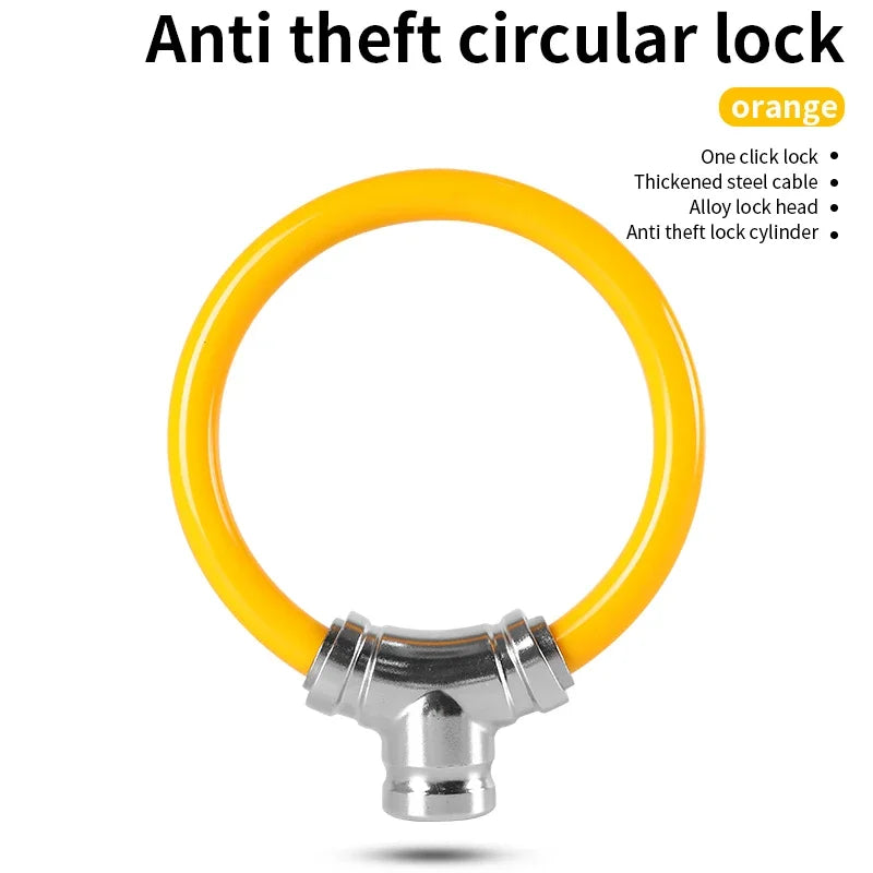 Portable Bicycle Cable Lock — Anti-Theft Ring Design for Mountain and Road Bikes