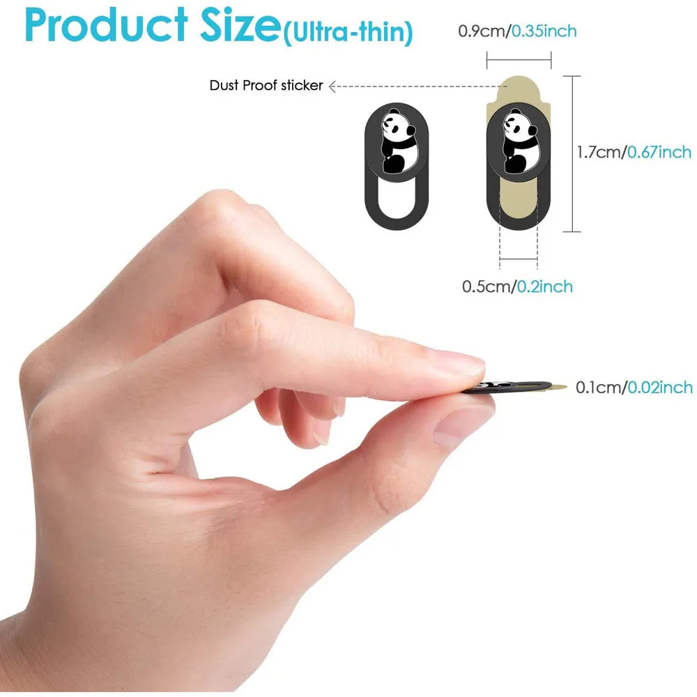 Panda Webcam Camera Cover — Ultra-Thin Privacy Slider for Laptops and Smartphones