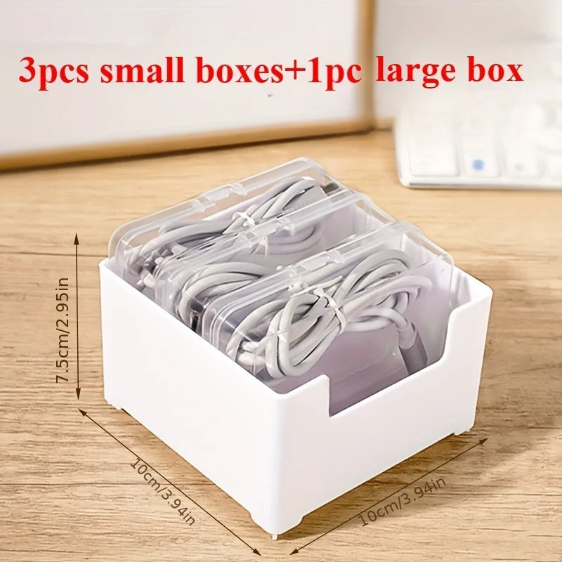 Desktop Cable Management Boxes — Charging & Accessory Organizer for Home Office