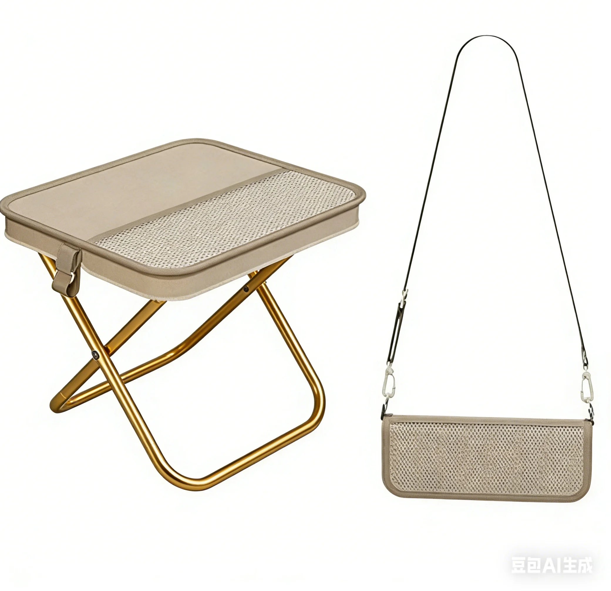 Folding Camping Stool with Crossbody Bag — Ultra Light Portable Seat