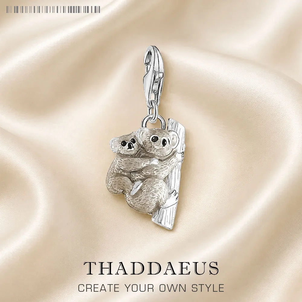 Thaddaeus Koala Charm Pendant — 925 Sterling Silver Animal Jewelry