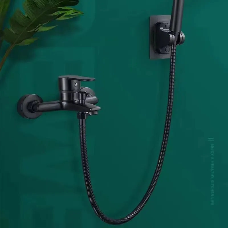 High Pressure Handheld Shower Head & Stainless Steel Hose — Flexible Bathroom Extension