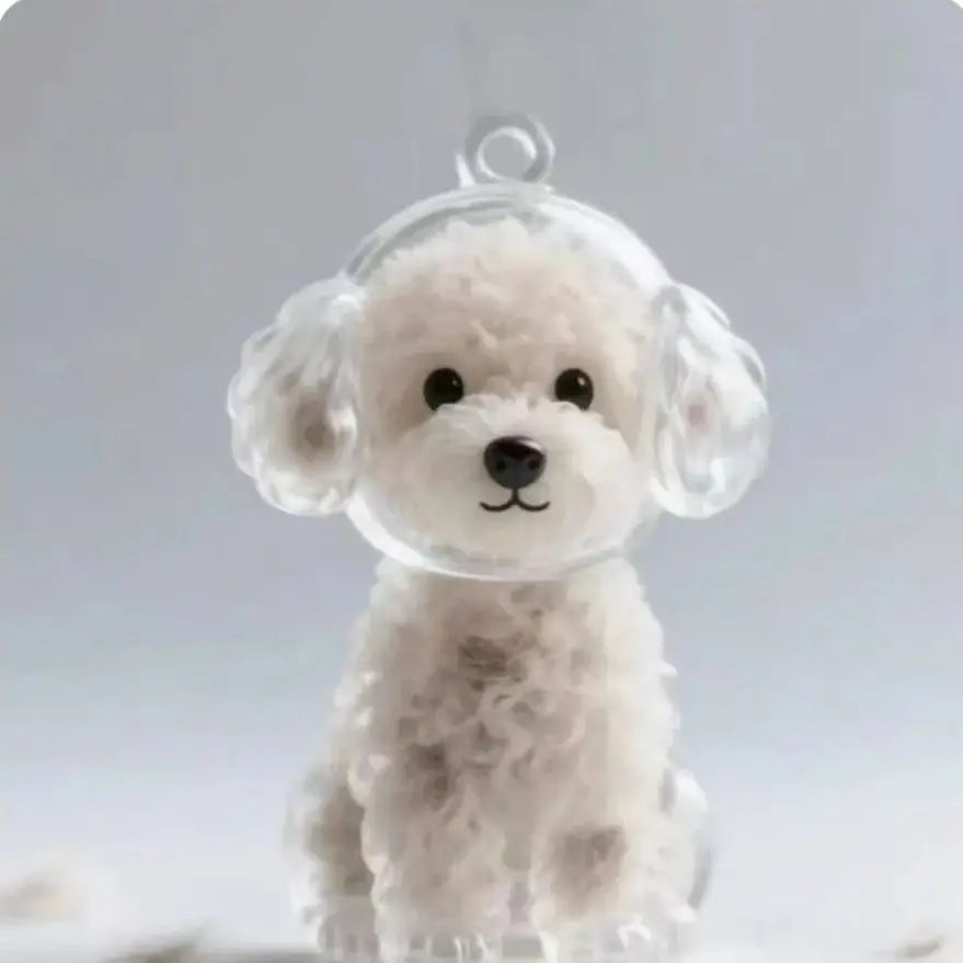 Pet Hair Memorial Keepsake Capsule — Transparent Keychain Pendant for Pet Lovers