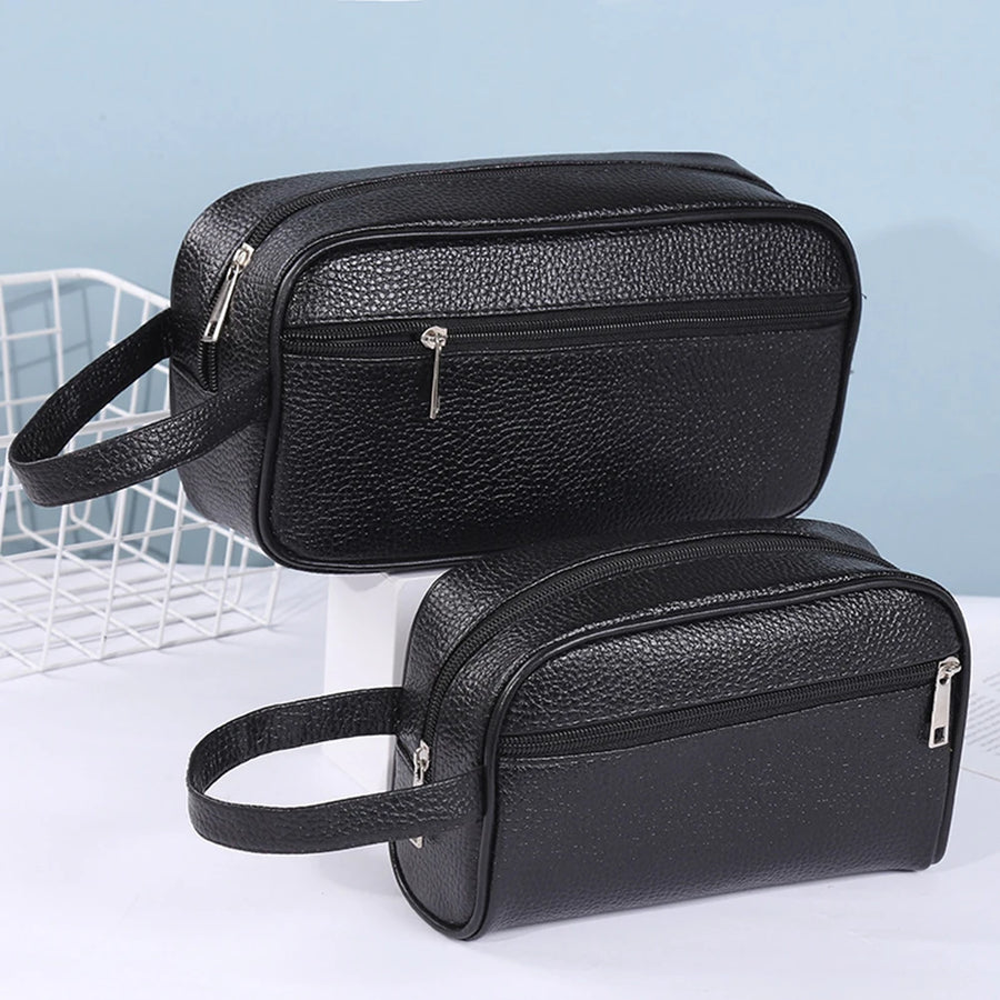 Men's PU Leather Clutch Bag — Business Wristlet & Phone Pouch