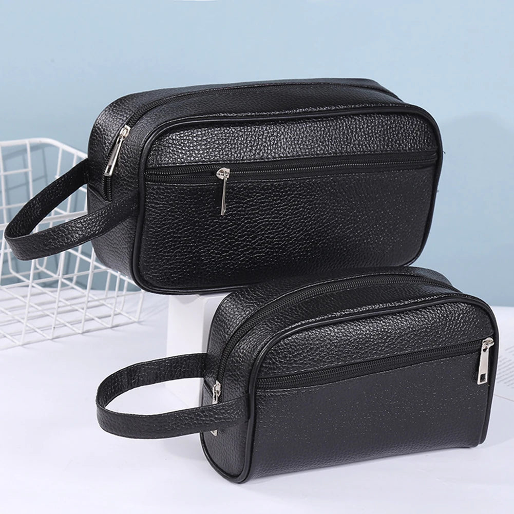 Men's PU Leather Clutch Bag — Business Wristlet & Phone Pouch