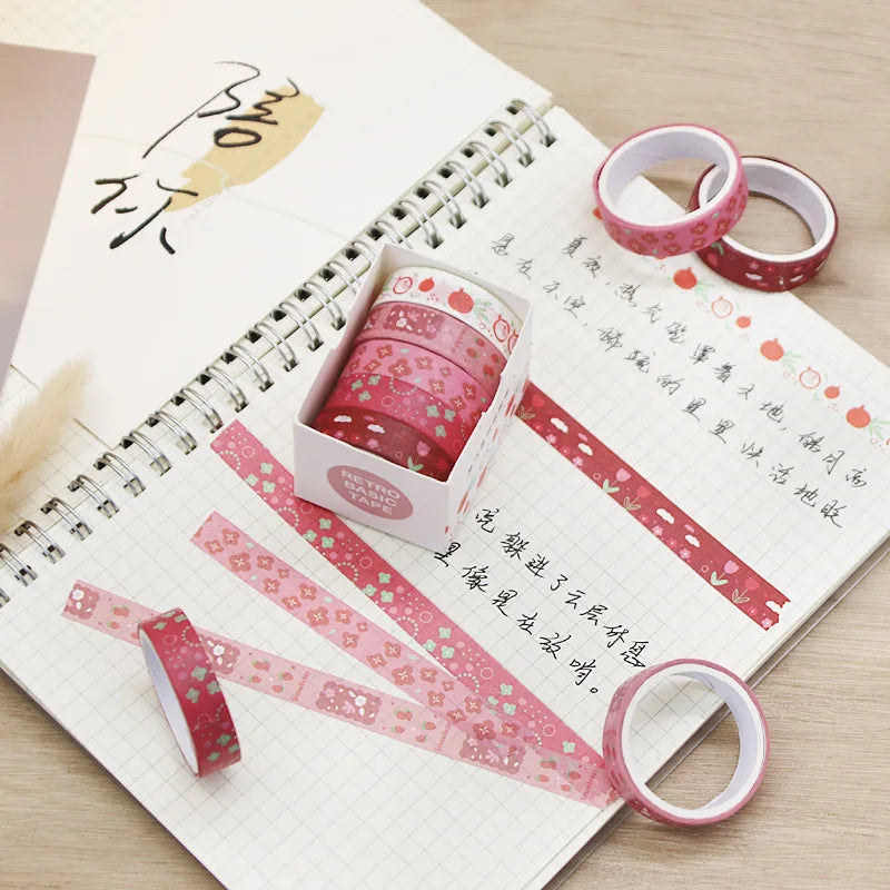 Kawaii Washi Tape Set — Decorative Masking Tape for Journaling & Scrapbooking