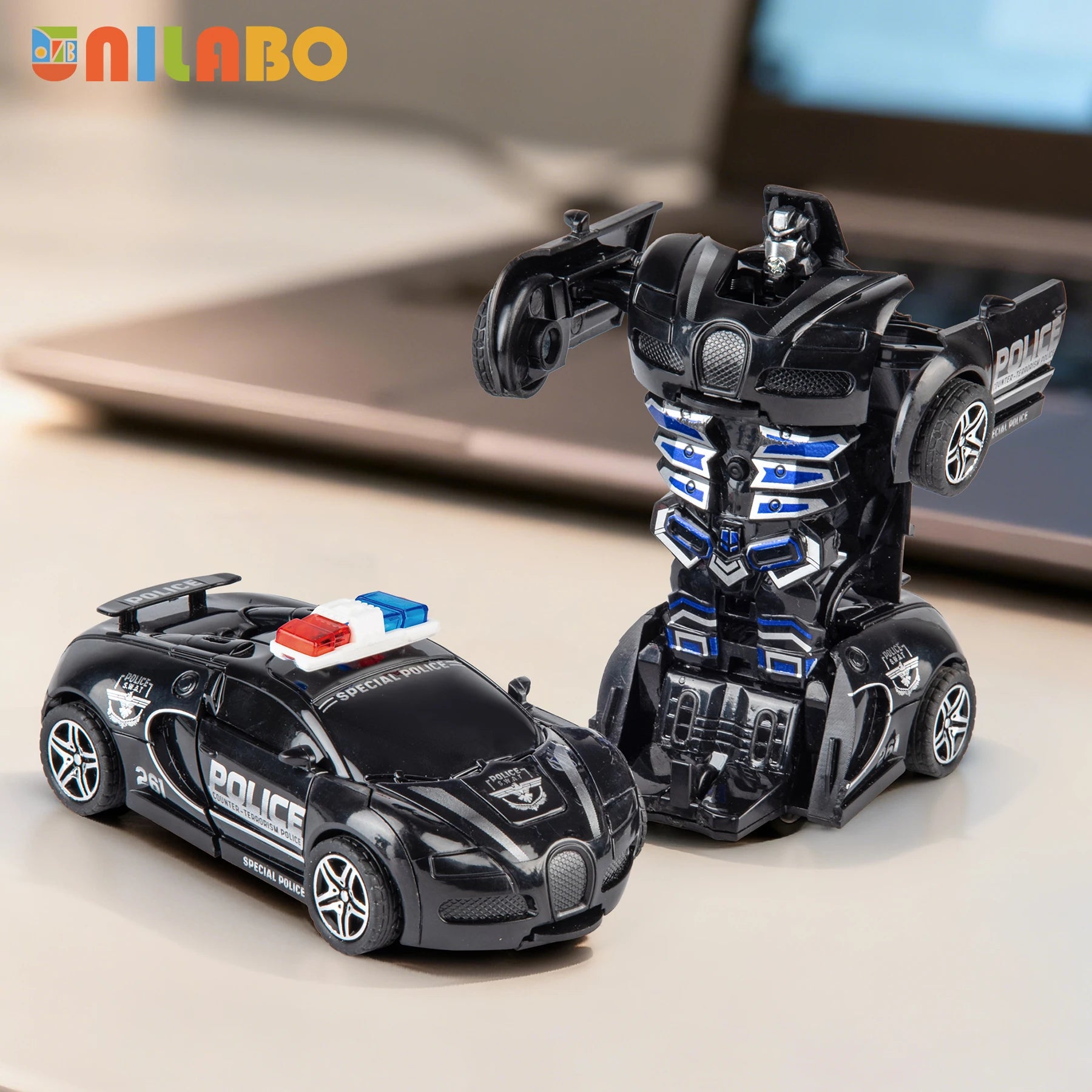 Transformable Robot Sports Car Toy — Diecast Model Vehicle for Kids
