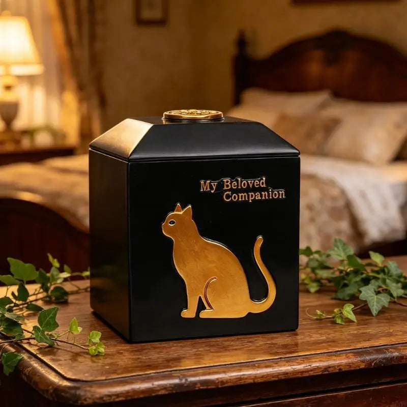 Pet Memorial Urn — Decorative Keepsake Box for Cremated Ashes