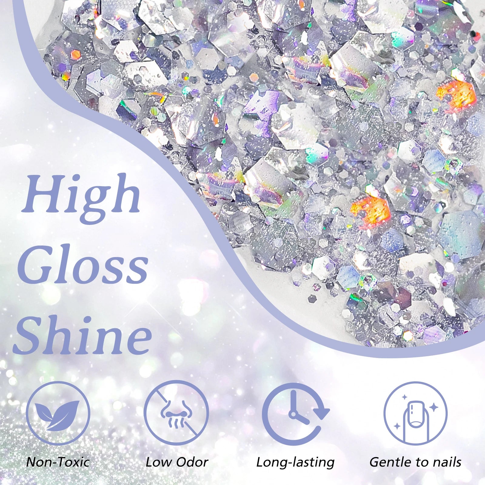MEET ACROSS Glitter Nail Gel Polish Set — Sparkly DIY Manicure Kit
