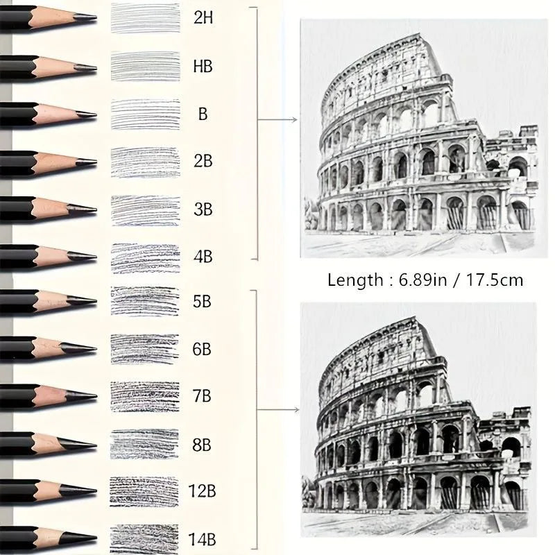 Professional Drawing and Sketching Kit — 25 Piece Art Supply Set
