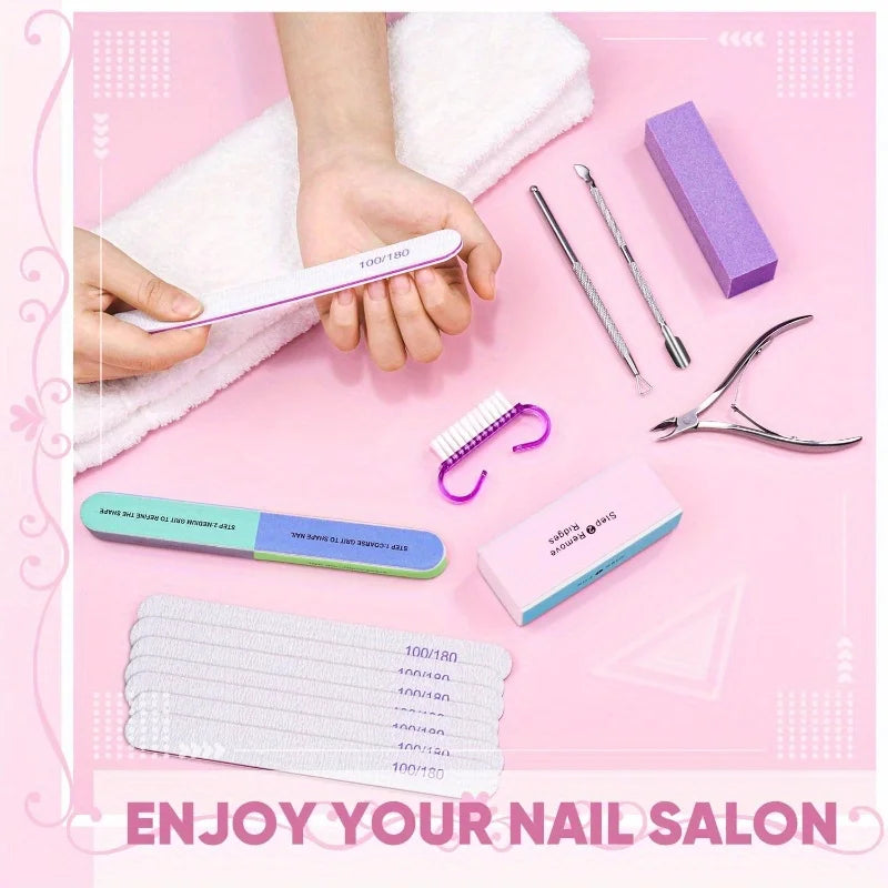 Professional Nail Art Kit — Complete Manicure Set with Files and Tools