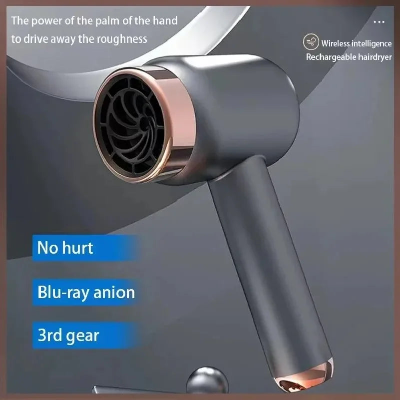 Portable USB Rechargeable Hair Dryer — Compact Foldable Design for Travel