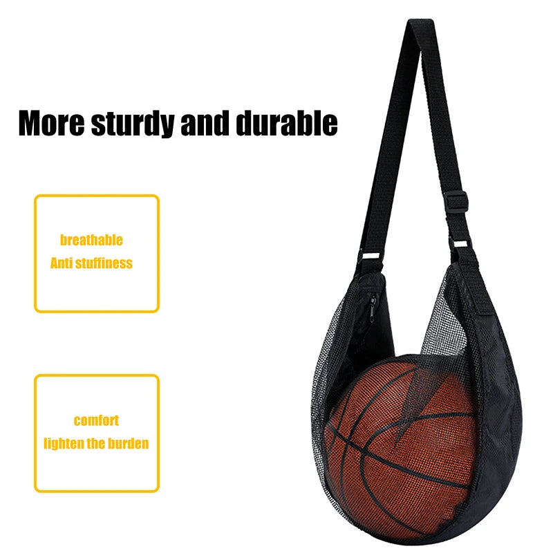 Mesh Ball Storage Bag — Breathable Sports Equipment Sling with Zipper