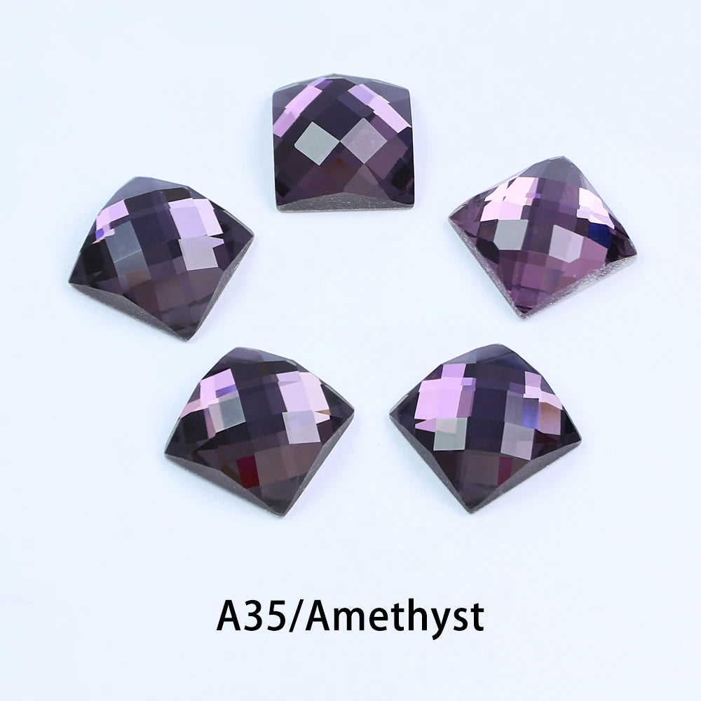 Square Glass Rhinestones — Flatback Crystal Gems for Nail Art & Crafts