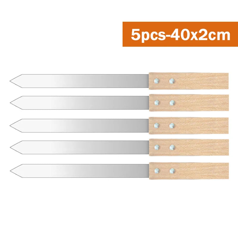 Flat Metal Barbecue Skewers — Heavy Duty Grilling Tools for Kabobs