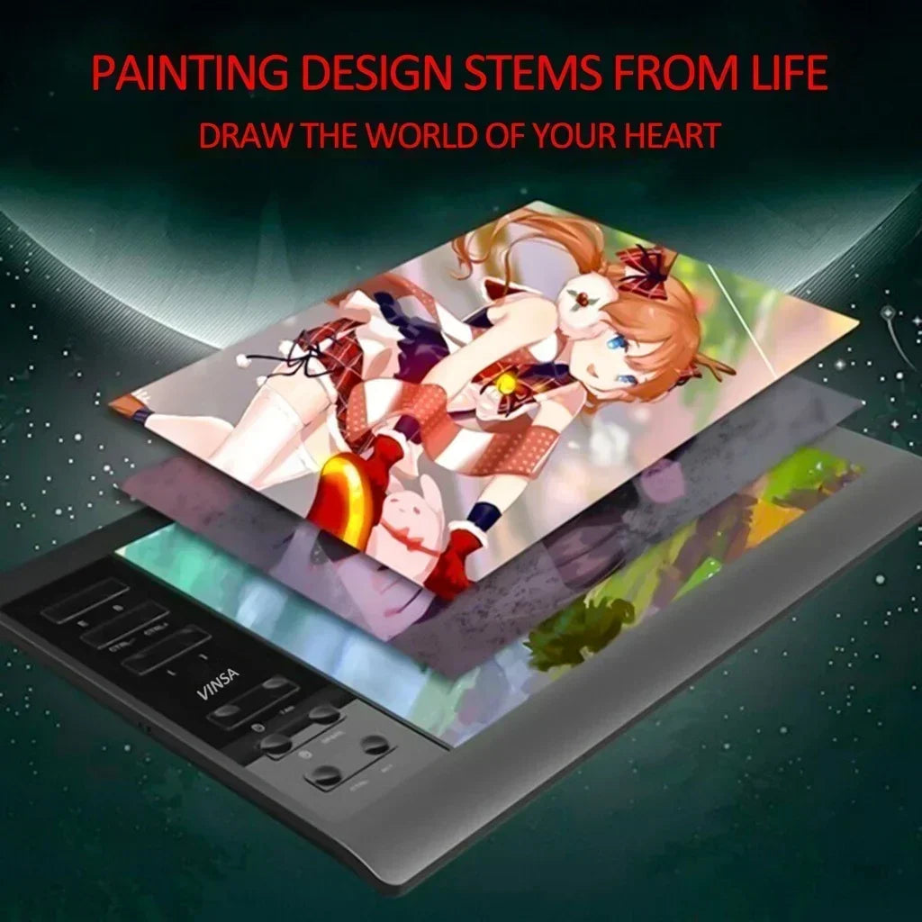 Gtwoilt Digital Drawing Tablet — 10x6 Inch Portable Graphic Pad for Design