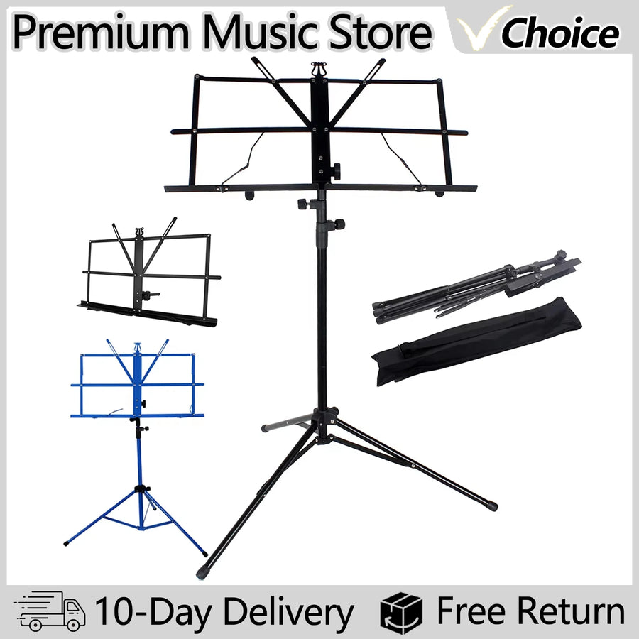 IRIN Foldable Music Sheet Stand — Adjustable Stainless Steel Tripod