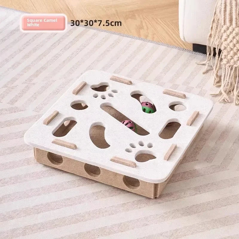 Interactive Felt Cat Puzzle Box — Indoor Exercise & Mental Stimulation Toy