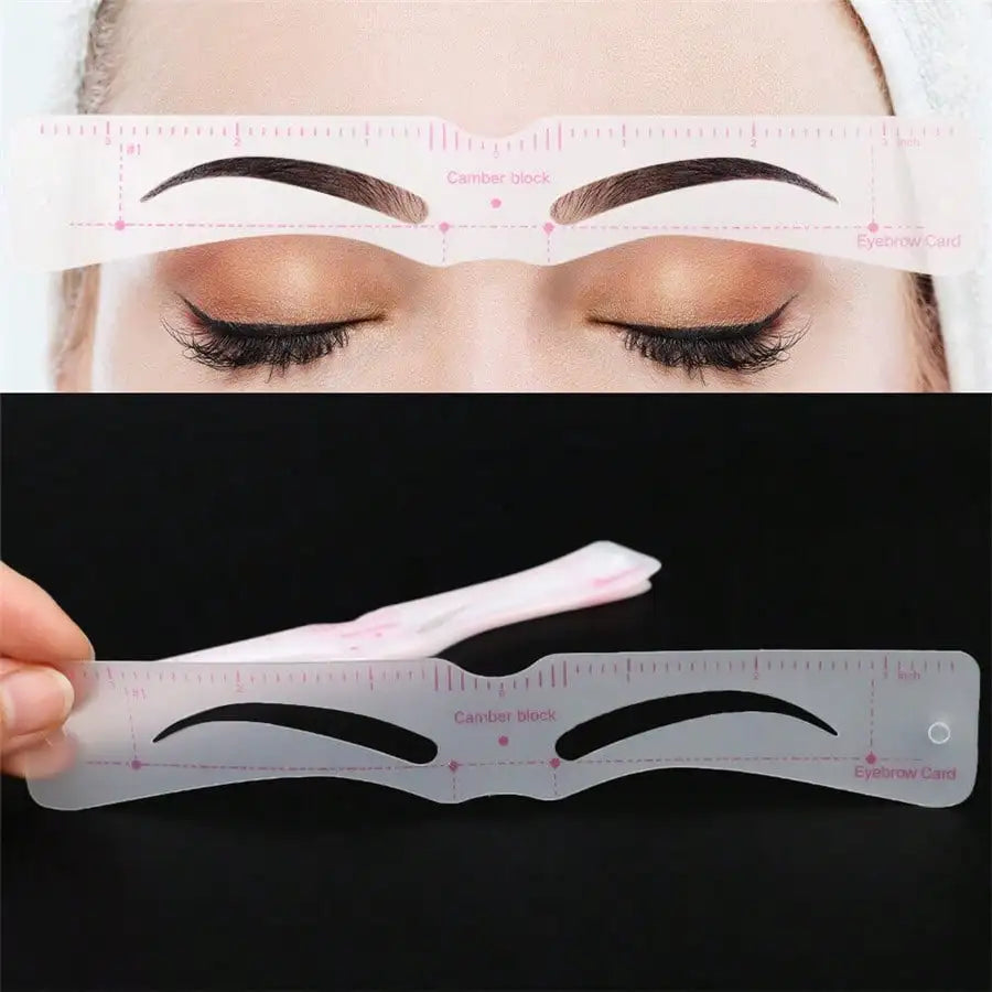 Eyebrow Stencil and Razor Kit — 12-Piece DIY Grooming Set for Perfect Shaping