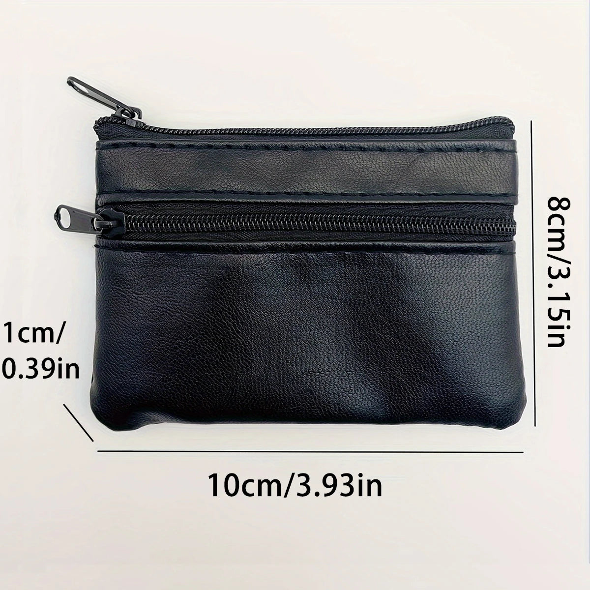 Compact PU Leather Coin Purse — Small Zippered Wallet for Change & Keys
