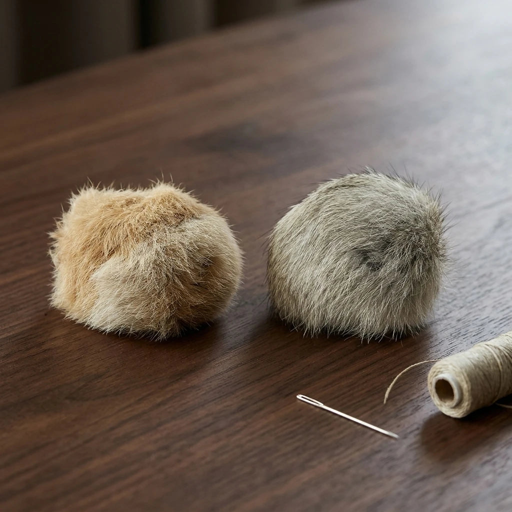 Rabbit Fur Catnip Ball Toy — Interactive Plush Chasing Toy for Cats