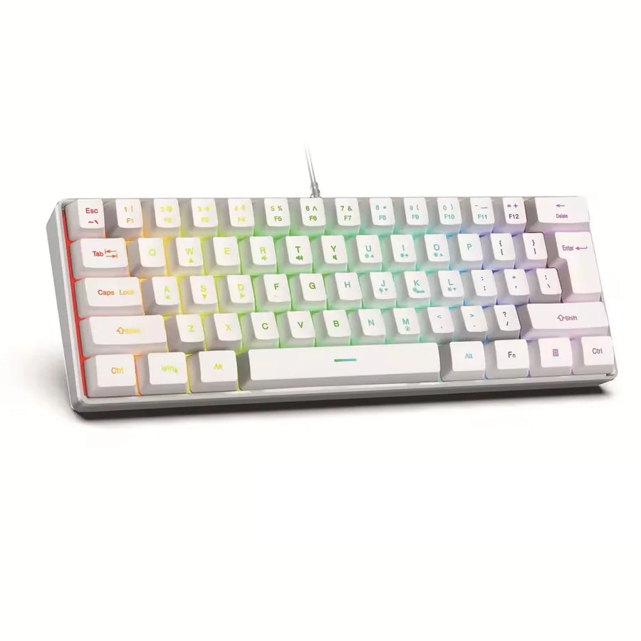 Portable Mini Mechanical Keyboard — Compact 61-Key Wired Design with RGB