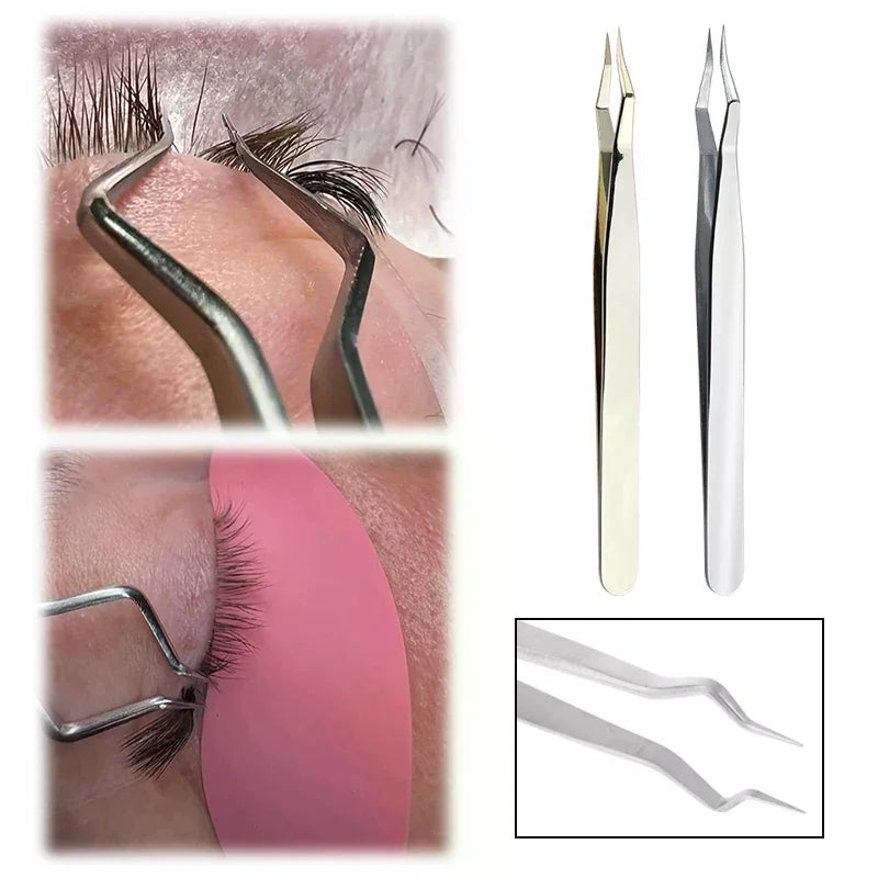 JCSYFAC Lash Extension Tweezers — High Precision Stainless Steel Beauty Tool