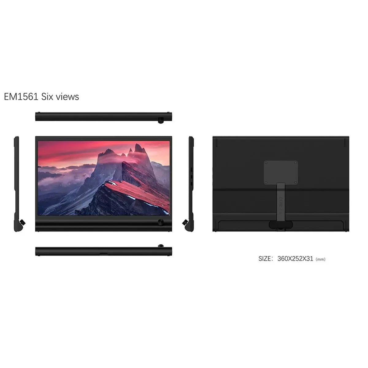15.6 Inch Portable Laptop Monitor — Slim External Second Screen for Productivity
