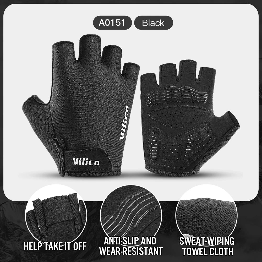 Fezrgea Cycling Gloves — Shock-Absorbing Half Finger Training Gear
