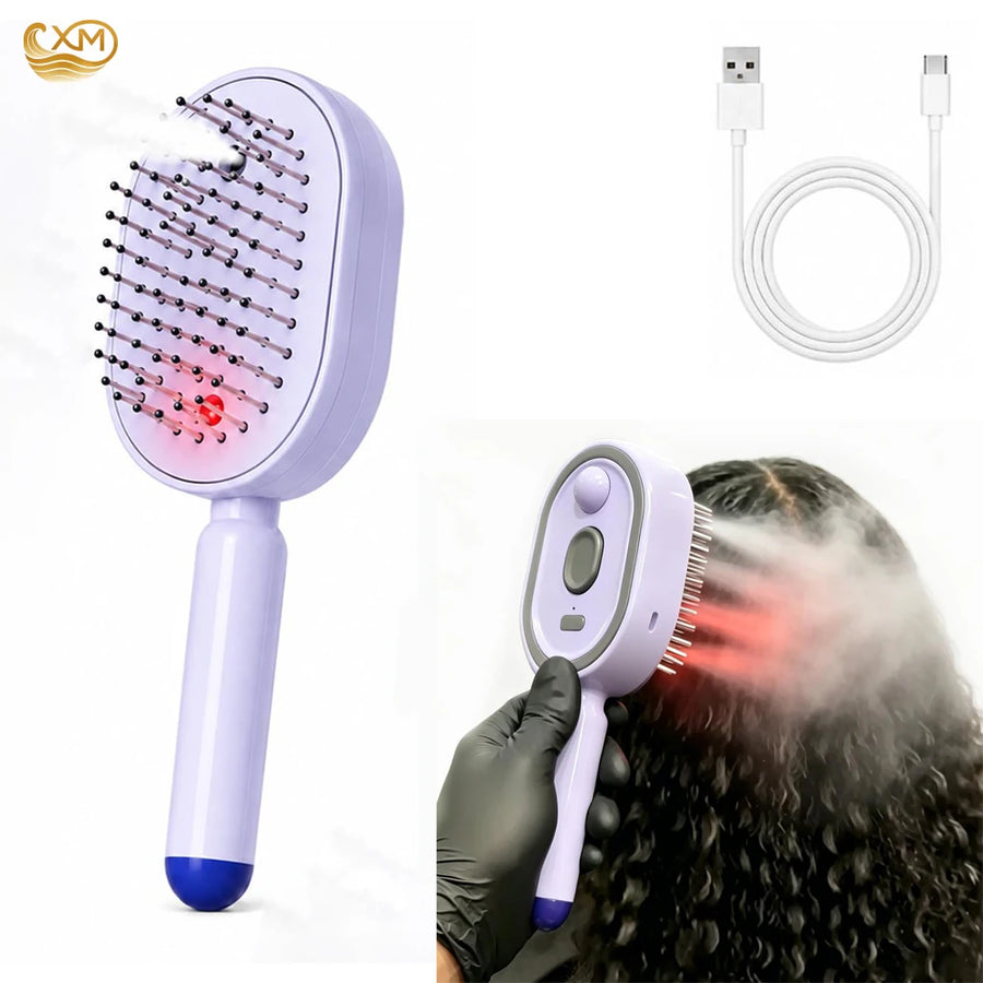 Electric Spray Hair Brush — Cordless Detangling & Anti-Static Styling Tool
