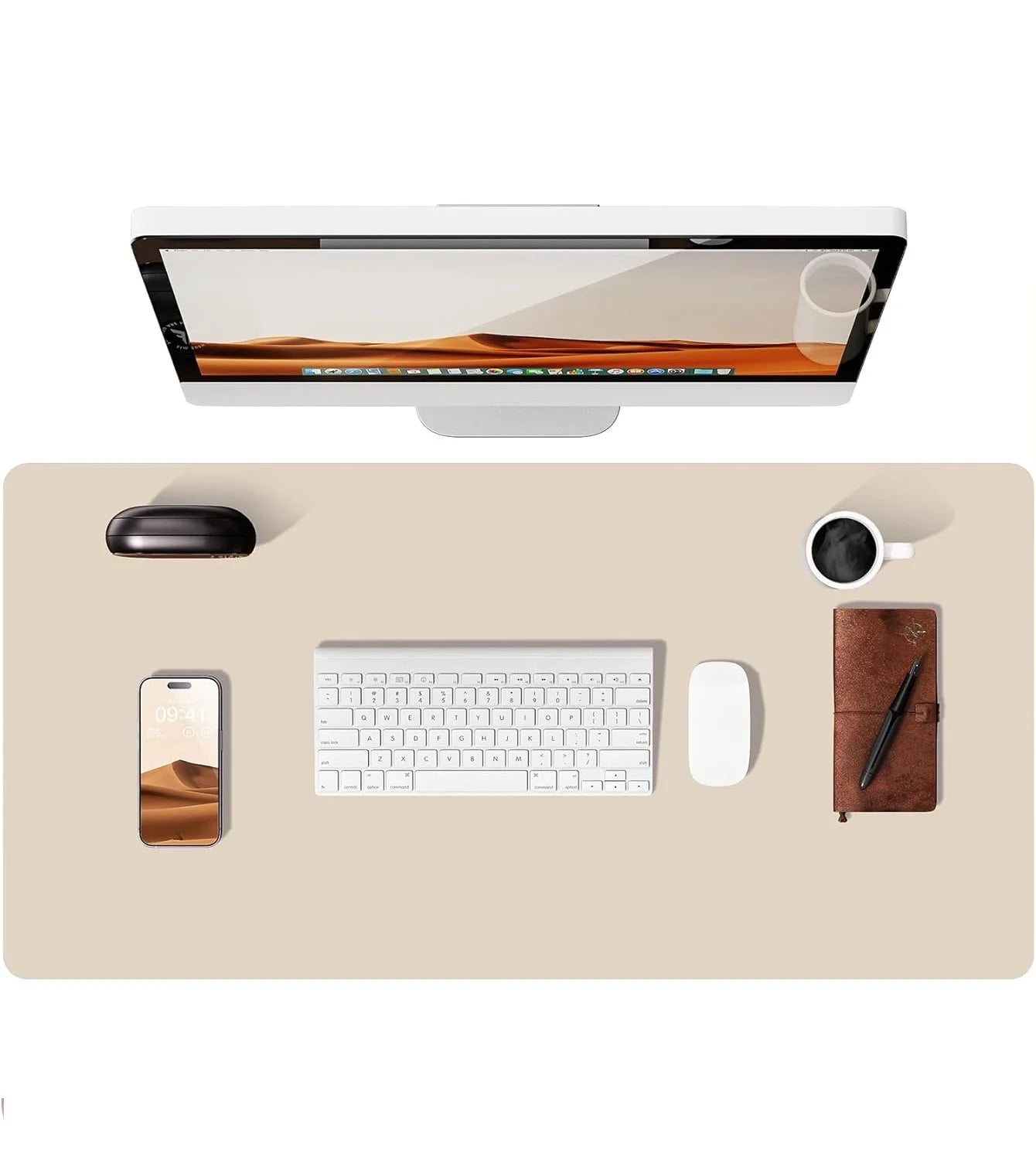 YSAGi Leather Desk Mat — Large Waterproof Mouse Pad & Desk Protector