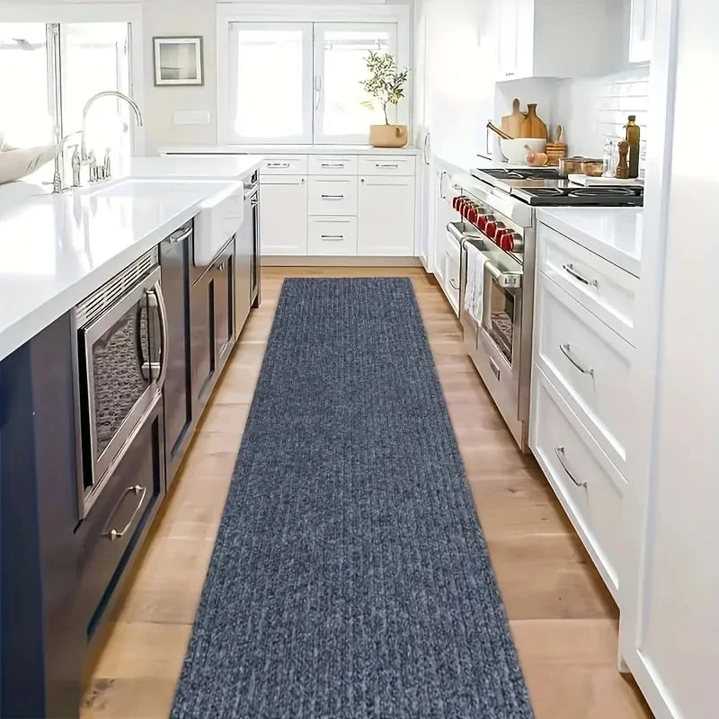 Self-Adhesive Solid Color Area Rug — Water Absorbent Floor Mat for Home