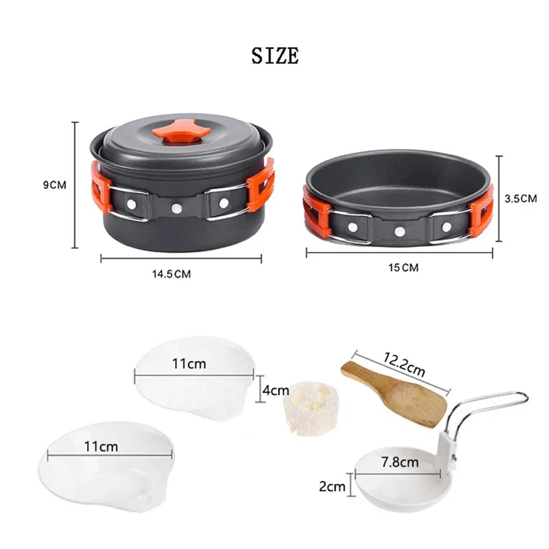 Camping Cookware Kit — Lightweight Nonstick Outdoor Cooking Set