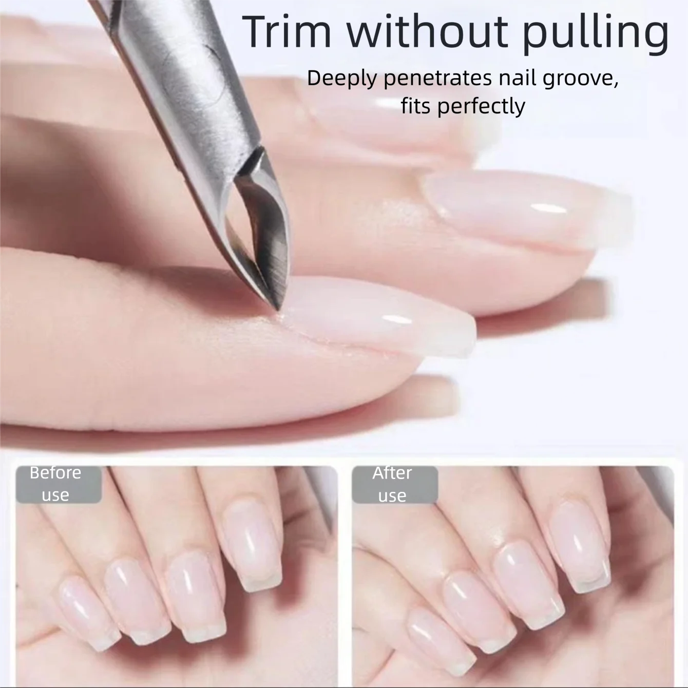 Stainless Steel Cuticle Nipper — Professional Manicure Tool for Dead Skin Removal