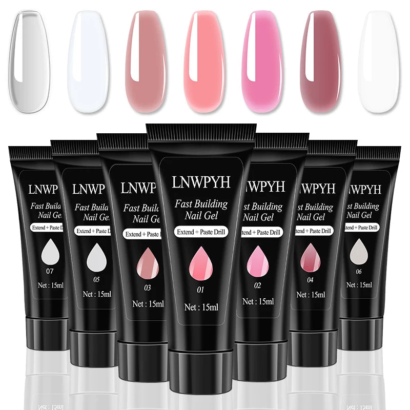 LNWPYH Poly Extension Nail Gel Kit — Professional UV LED Nail Building Set