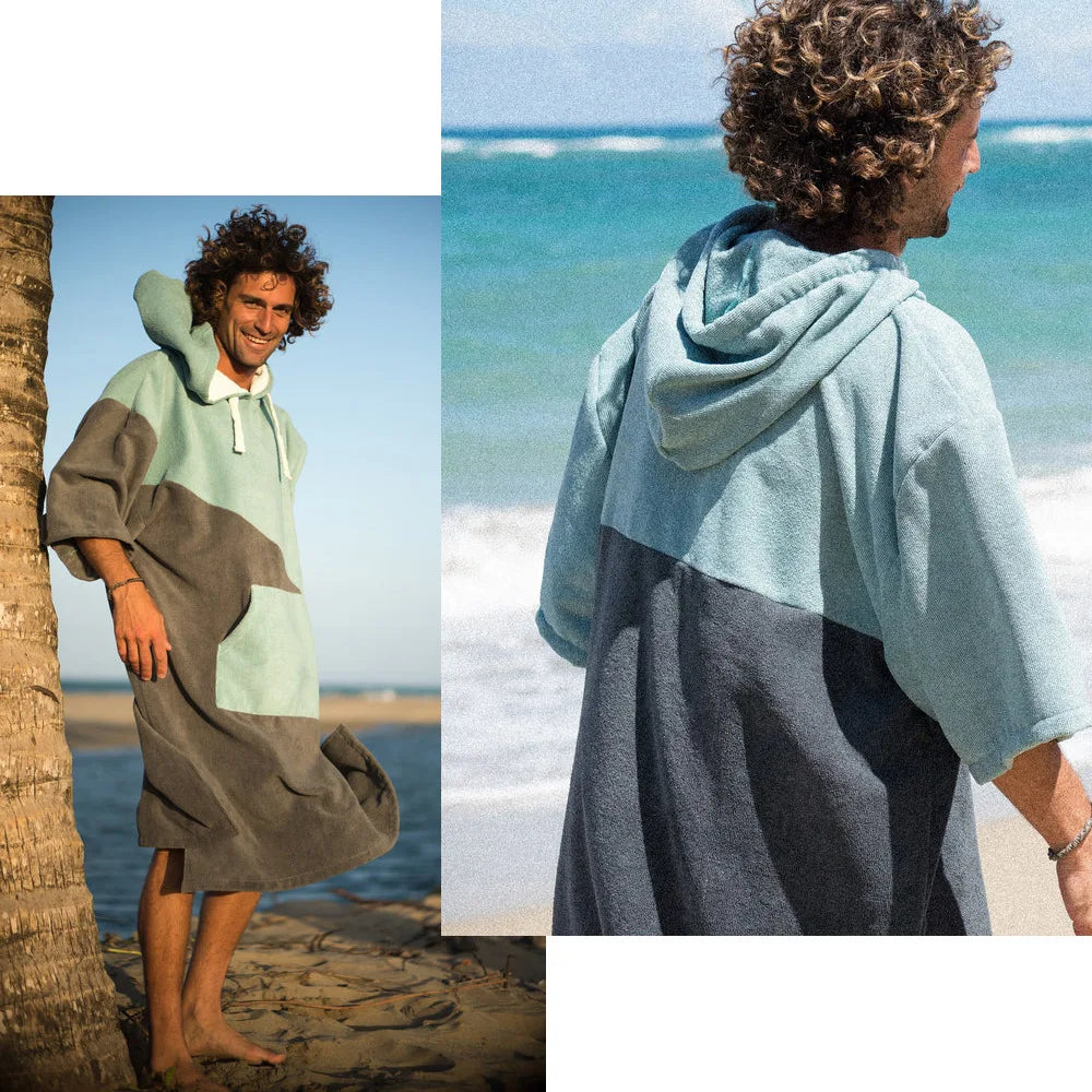 Microfiber Hooded Changing Robe — Quick Dry Swimming & Surfing Poncho