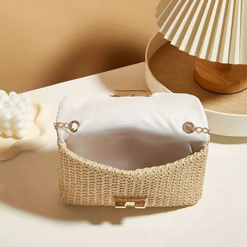 Yogodlns Straw Crossbody Bag — Stylish Bohemian Shoulder Bag for Banquets
