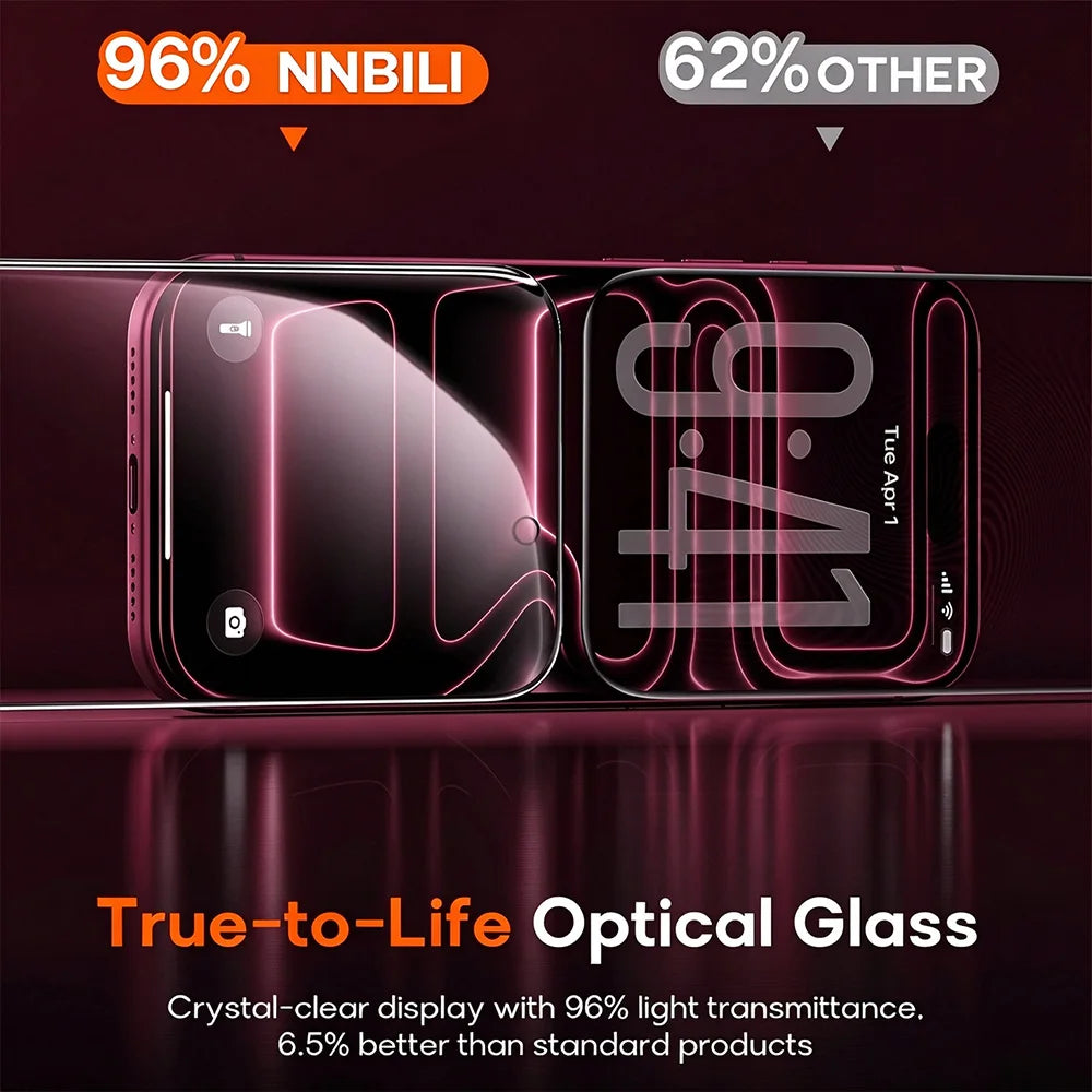 NNBILI Anti-Peeping Screen Protector — Privacy Tempered Glass with Installation Tray