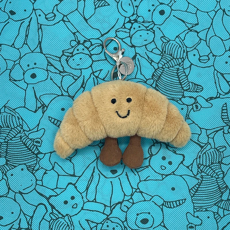 Assorted Plush Keychain Charms — Cute Animal & Food Bag Accessories