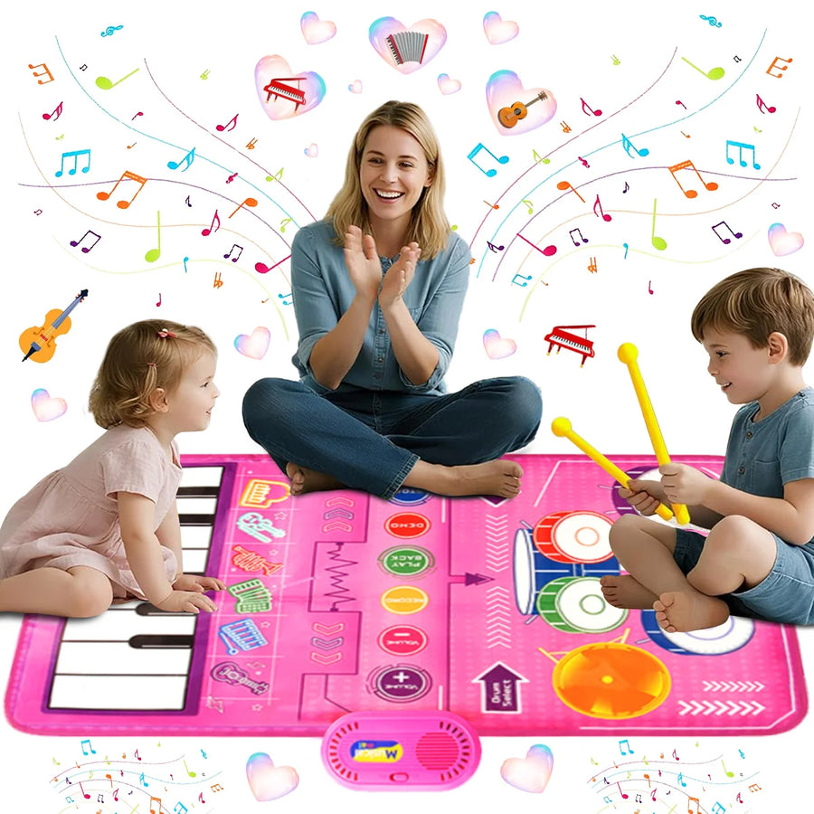 Musical Sensory Piano Mat — Interactive Keyboard and Drum Play Set