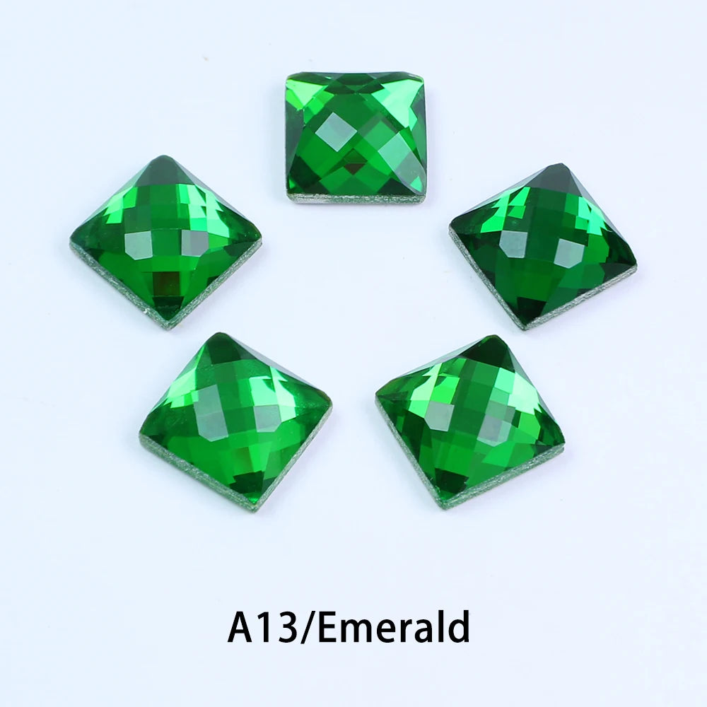 Square Glass Rhinestones — Flatback Crystal Gems for Nail Art & Crafts