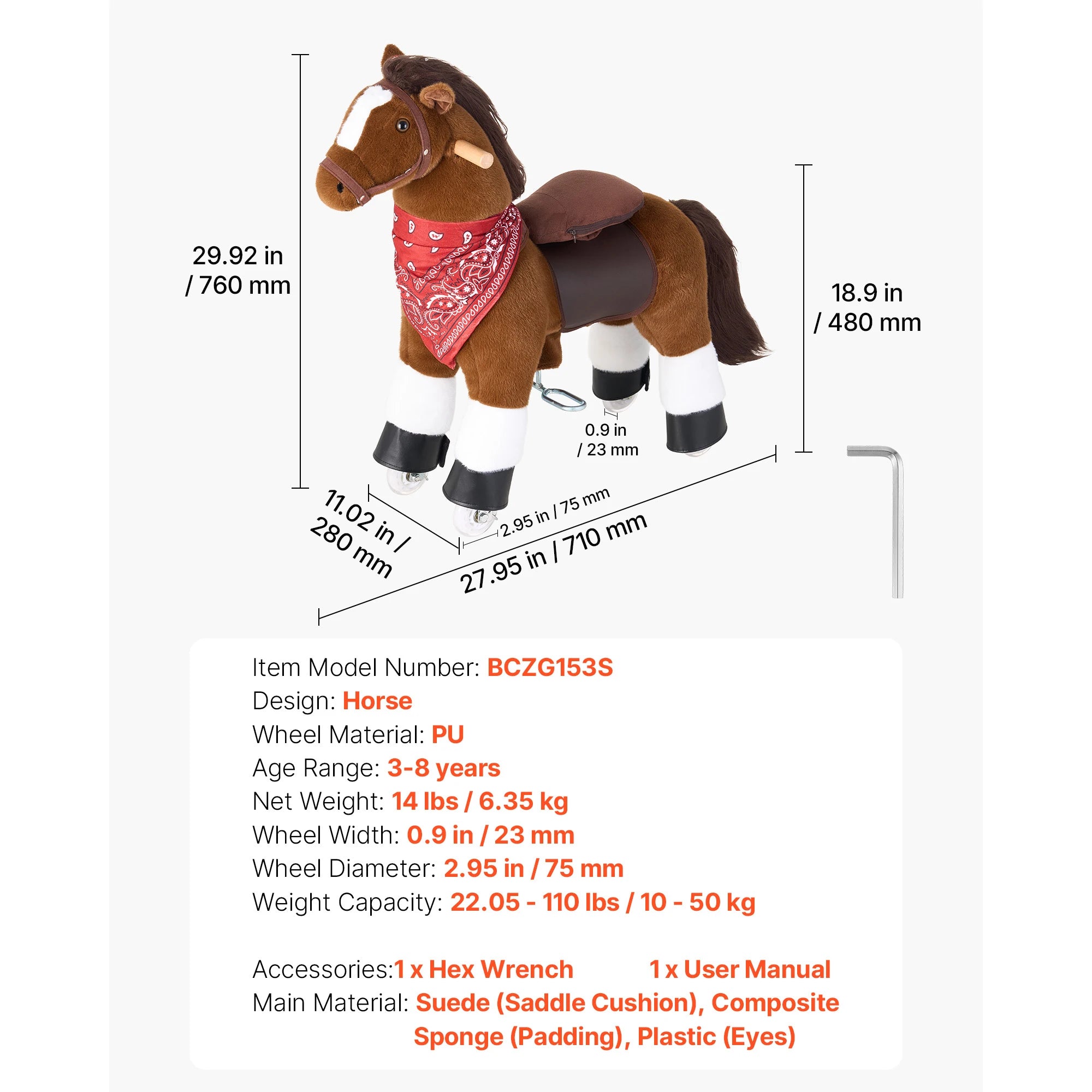 SucceBuy Kids Ride On Horse — Interactive Pony Toy with Sound Effects