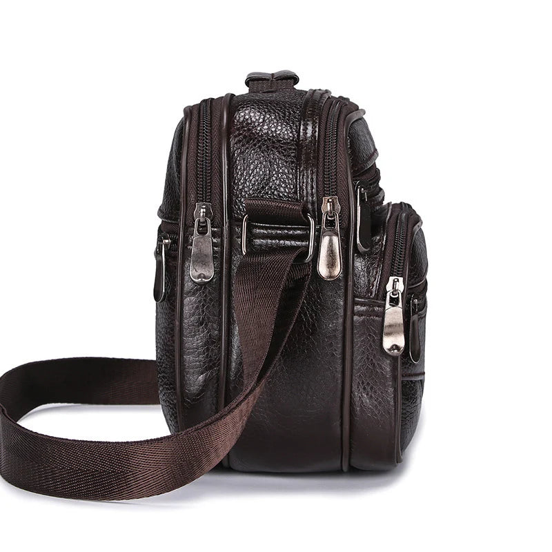 scione Men's Messenger Bag — Multi-Functional PU Leather Crossbody